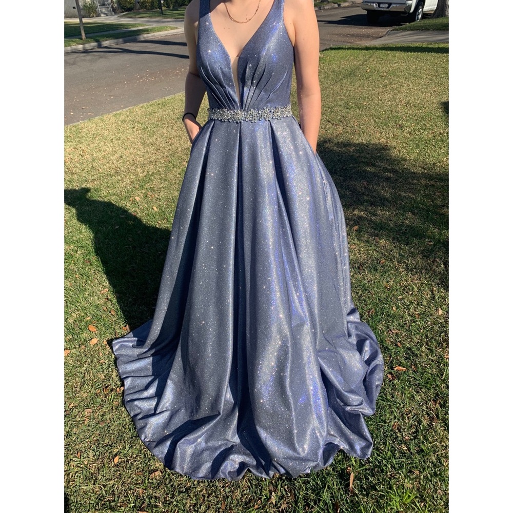 Prom/Event dress light blue with a beautiful shine